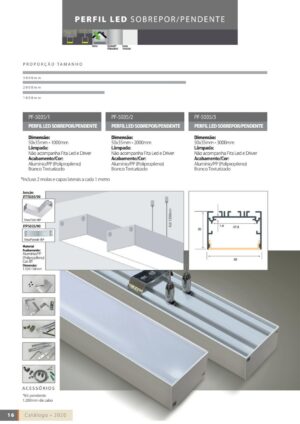 PF-5035/3 - PERFIL LED SOBREPOR/PENDENTE